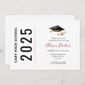 モダンシンプル卒業式 招待状 (正面/裏面)