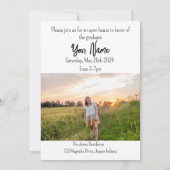 モダンシンプル卒業生カスタムの写真名 招待状 (裏面)