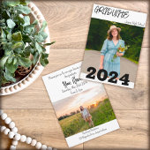 モダンシンプル卒業生カスタムの写真名 招待状