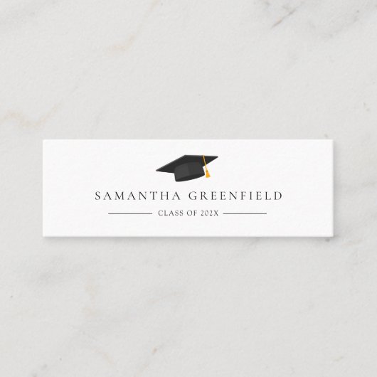 モダンシンプル卒業生2025年氏名 スキニー名刺 (正面)