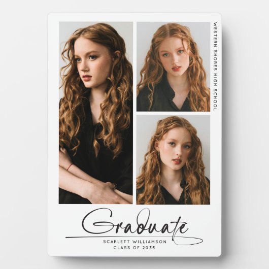 モダンシンプル卒業生3 Photo Collage Script フォトプラーク (正面)