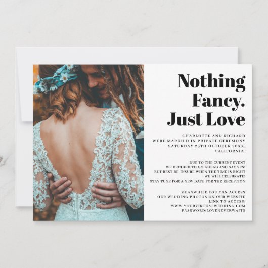 モダンシンプル単に愛の投げ結婚手の写真 案内状 (正面)