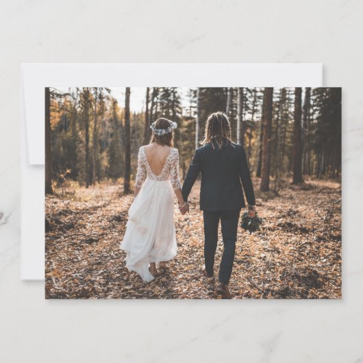 モダンシンプル単に愛の投げ結婚手の写真 案内状 (裏面)