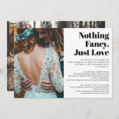 モダンシンプル単に愛の投げ結婚手の写真 案内状 (正面/裏面)