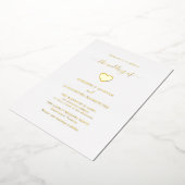 モダンシンプル可愛いハートエレガント金ゴールド結婚ズ 箔招待状 (回転した状態)