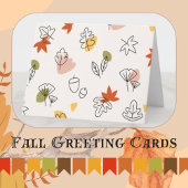 モダンシンプル可愛い秋秋の模様空白の サンキューカード