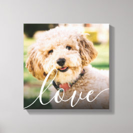モダンシンプル台本ラブペット写真追悼碑 キャンバスプリント