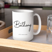 モダンシンプル名スクリプトカスタム ツートーンマグカップ