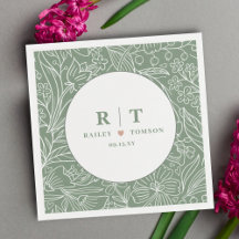 モダンシンプル基本グリーンフローラスタイリッシュ結婚ズ