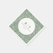 モダンシンプル基本グリーンフローラスタイリッシュ結婚ズ スタンダードカクテルナプキン (角)