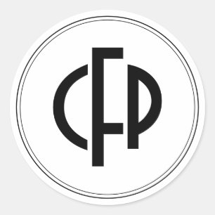 モダンシンプル基本シック黒モノグラムイニシャル ラウンドシール