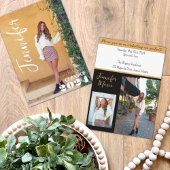 モダンシンプル大学院の写真名黒金ゴールド 招待状