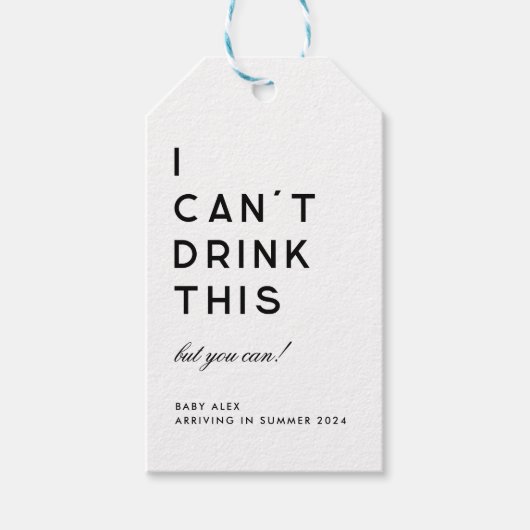 モダンシンプル妊娠の発表ギフトラベル ギフトタグ (正面)