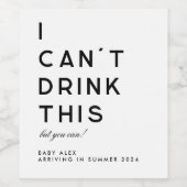 モダンシンプル妊娠告知ワインラベル ワインラベル (シングルラベル)