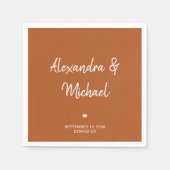 モダンシンプル字結婚terracota スタンダードカクテルナプキン (正面)