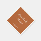 モダンシンプル字結婚terracota スタンダードカクテルナプキン (角)