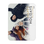 モダンシンプル家族の写真クリスマス マグネット (縦)