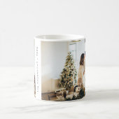 モダンシンプル家族写真新年 コーヒーマグカップ (中央)