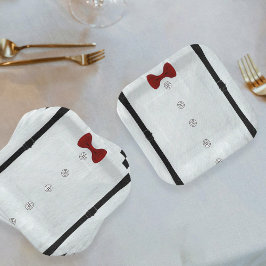 モダンシンプル小紳士バビーシャワーかわいい ペーパープレート