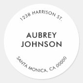 モダンシンプル差出人住所 ラウンドシール (正面)