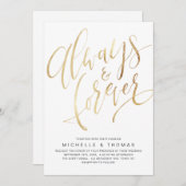 モダンシンプル常に永遠に脚本結婚の 招待状 (正面/裏面)