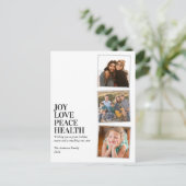 モダンシンプル平和ラブヘルス3写真新年 シーズンポストカード (スタンド正面)