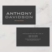 モダンシンプル平灰色はっきりした文字名刺 名刺 (正面/裏面)