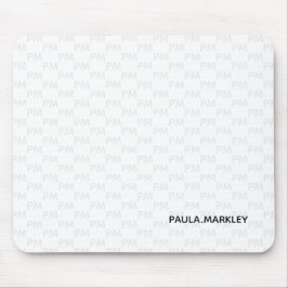 モダンシンプル平白灰色モノグラム模様 マウスパッド