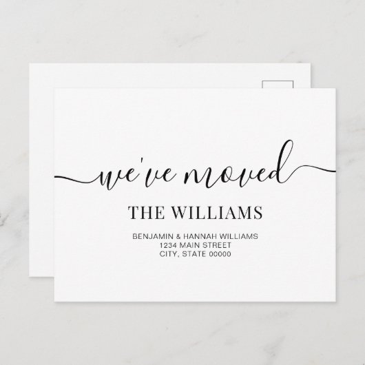 モダンシンプル引っ越しましたニューホームムービング 案内ポストカード (正面/裏面)