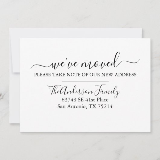 モダンシンプル引っ越しました移動発表 招待状 (正面)