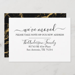 モダンシンプル引っ越しました移動発表 招待状