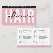 モダンシンプル後のピンク気にのヘアエクステンション 名刺 (正面/裏面)