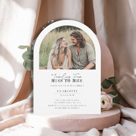 モダンシンプル恋しく思Mrs Arch Photoブライダルシャワー 招待状