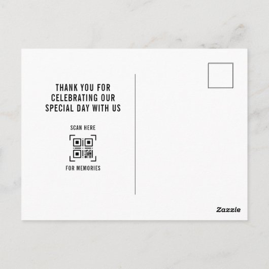 モダンシンプル愛と感謝していお礼結婚を ポストカード (裏面)