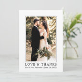モダンシンプル愛と感謝してい結婚の写真 サンキューカード (スタンド正面)