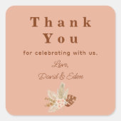 モダンシンプル感謝していありがとうご結婚ざう スクエアシール (正面)