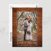 モダンシンプル感謝していウッドラヴ結婚の写真 ポストカード (正面/裏面)