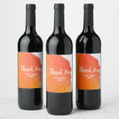モダンシンプル感謝してい桃の水色 ワインラベル (ボトル)