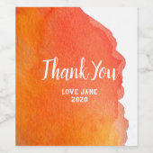 モダンシンプル感謝してい桃の水色 ワインラベル (シングルラベル)