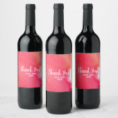 モダンシンプル感謝してい赤 ワインラベル (ボトル)