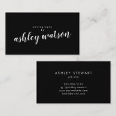 モダンシンプル手書き墨書平黒 名刺 (正面/裏面)