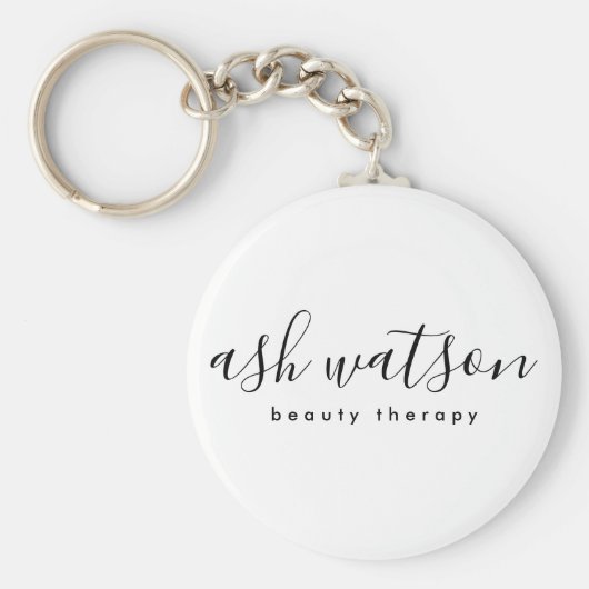 モダンシンプル手書き白書 キーホルダー (正面)