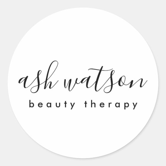 モダンシンプル手書き白書 ラウンドシール (正面)