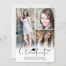 モダンシンプル手書大学院生キャップ4写真 案内状