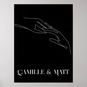 モダンシンプル抽象芸術ラインアート，ボホシックポステ ポスター