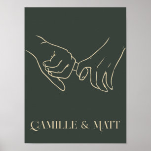 モダンシンプル抽象芸術ラインアート，ボホシック ポスター