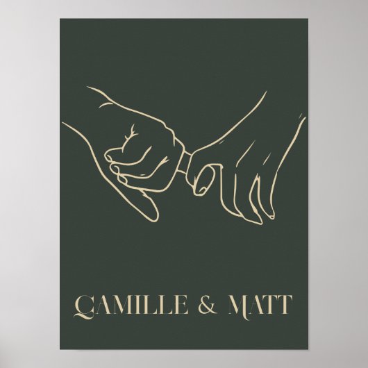 モダンシンプル抽象芸術ラインアート，ボホシック ポスター (正面)