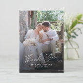 モダンシンプル数々の写真結婚の サンキューカード (スタンド正面)
