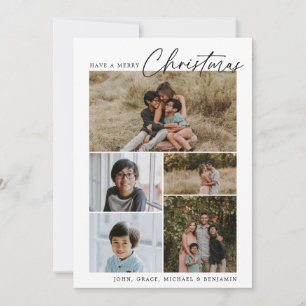 モダンシンプル数々のPhoto Christmas Holiday Card シーズンカード