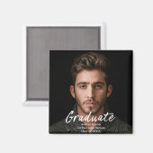 モダンシンプル文字オーバーレイ大学院写真An マグネット (正面/裏面)